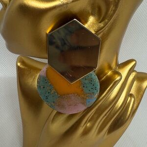 Multicolor Geometric Statement Earrings